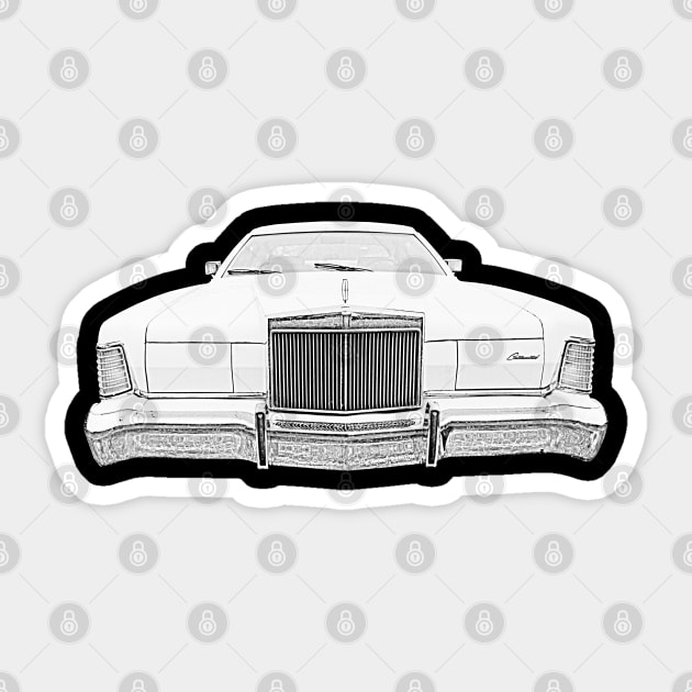 1970s Lincoln Continental classic car Sticker by soitwouldseem